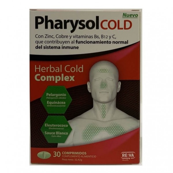 Pharysol Cold 30 Comprimidos (Alivio Síntomas Resfriado y Gripe)