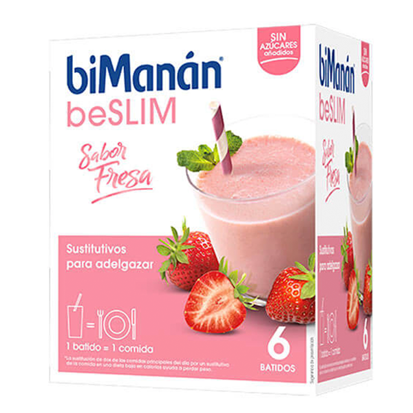 Bimanan Beslim Batido Sabor Fresa 6 Sobres